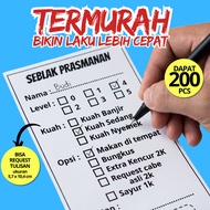 Seblak Buffet Cards 200 Pcs Disposable Tableware