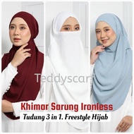 Khimar Tali 3 in 1 Kain CEY. Khimar Nurra Ironless. Khimar Scallop Multistyle Tiada Belahan didepan.