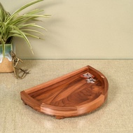 KU185 - Handpainted Wooden Semi Circle Tray