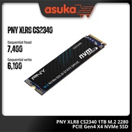 PNY XLR8 CS2340 1TB M.2 2280 PCIE Gen4 X4 NVMe SSD - M280CS2340-1TB-CL (Up to 7400MB/s Read,6100MB/s