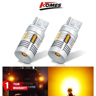 KOMES 2PCS1156/T20 Canbus Golden Amber Color Error Free/No Flicker LED 1156/ P21W/PY21W/WY21W 7440  