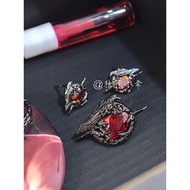 Crow Brooch Xiaomei Qin Che Game Merchandise Necklace Two-Wear Red Zircon Crow Ring Ear Stud Ear Cli