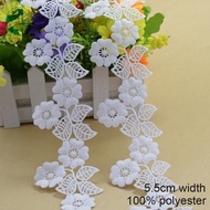 5.5cm wide polyester lace edges embroidery lace diy trims mini dress lace ribbon garment Accessories