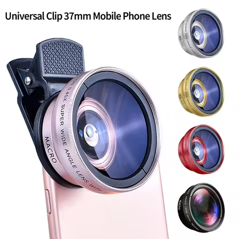 2 In 1 Clip-on Fish Eye Magnifiers Mobile Phone Lens Professional Mobile Phone Camera Lenses 15X Mac