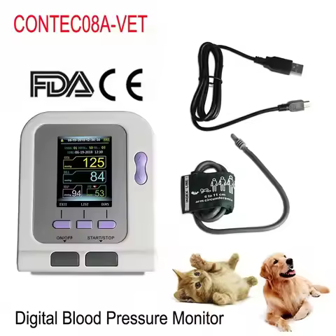CONTEC 08A-VET Blood Pressure Monitor Portable Veterinary Digital Animal Electronic Sphygmomanomete 