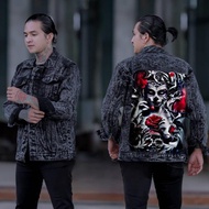 JAKET PRINTING GAMBAR BELAKANG  Jeans Pria Distro Hitam Motif Bandung Jepang