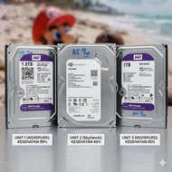 Used 1TB CCTV Surveillance Hard Drive HDD WD Purple & Seagate SkyHawk Sentinel 85, 92 and 99 percent