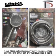 [100% ORIGINAL] BLITON HEAVY DUTY STAINLESS STEEL SHOWER HEAD SPRAY SET C/W FLEXIBLE HOSE (B-9304) *