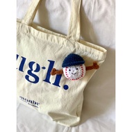 Handmade jely cat/baseball crochet baseball bag keychain