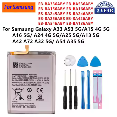 EB-BA336ABY EB-BA166ABY EB-BA546ABY Battery For Samsung Galaxy A33 A53 A25 A13 5G /A15 A16 A24 4G 5G