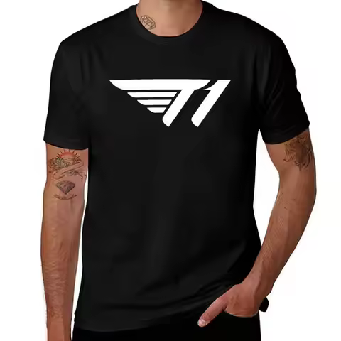 Skt T1 Merch Skt T1 Logo T-Shirt Work Basic Short Sleeve Top