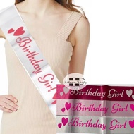 Happy birthday Sash birthday Sash/ screen-printedGirl