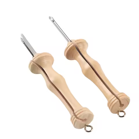 DIY Punch Needle Punch Needle Embroidery Kit Wooden Handle Yarn Needle DIY Hand‑Made Knitting Tools 