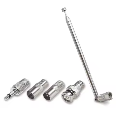 Audio Radio Telescopic Pull Rod Antenna Radio Antenna 75 Ohm Delivery 4 Adapters