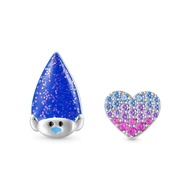 GNOCE Trolls Branch Heart Mismatched Stud Earrings 925 Sterling Silver Jewellery Gift