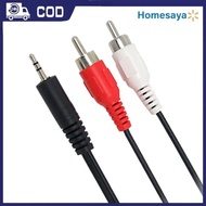 1.2m 3.9 feet 3.5mm jack to 2RCA male audio cable Splitter Phone to Cod Speaker