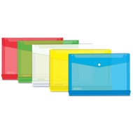 (12Pcs) Transparent F4 Folio Plastic Button Folder Transparent Plastic Button Folder F4 Data Bag Fil