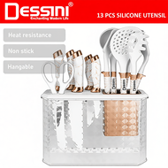 DESSINI ITALY Silicone Utensil Cutlery Turner Spoon Spaghetti Server Ladle Spatula Knife Scissor Kit