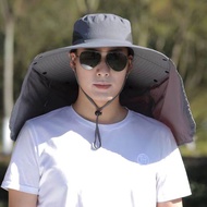 Mens Summer Waterproof Fishing Cap Outdoor Hiking Hat UV Protection Shawl Sunshade Breathable Large
