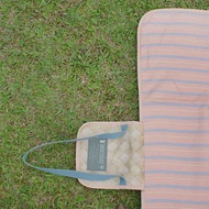 【DESTINO STYLE】日本B/D直條紋肩背野餐墊 公司貨 防水 防汙-粉橘