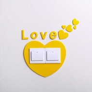 Peach Heart Creative Acrylic Switch Wall Sticker Wall Sticker Socket Protective Cover Panel Wedding Room Decoration 3D Three-Dimensional Simple Modern Peach Heart Pillow Acrylic Switch Wall Socket Protection