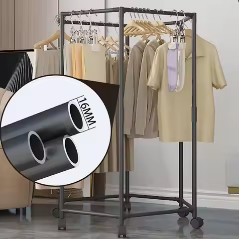 Hexagonal Rotating Clothing Storage Rack Rotating Hanger With Rolling Pulley Organizer Hanger Movabl