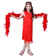 flatwhite Girl  s Fashion Flapper Satin Dress Costume for Children