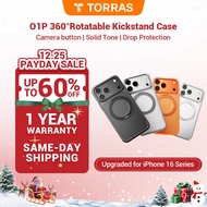 TORRAS O1P 360 Rotating Stand Case designed for iPhone 16 Pro Max and iPhone 16Pro Full Camera Butto