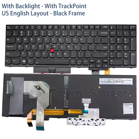 New US Layout Laptop Keyboard Backlit w/ Pointer for Lenovo Thinkpad T570 T580 P51s P52s (Does not f