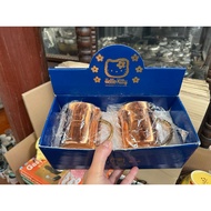 Hello Kitty Glass Stainless Steel Embossed Print 3 x 3.5 Inches New Products In A Double Pack