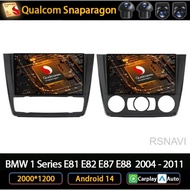 Andoird 14 Car Radio For BMW 1 Series E81 E82 E87 E88 AT 2004 - 2011 Navigation Viedo Player DVD AUT