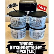 9'2029* Tupperware Trendz Kitchen Set 1.1L (4pcs) with Box/ Tupperware Canister 1.1L / Canister airt