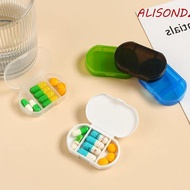 ALISONDZ Mini Pill Box, Three Compartments Portable Small Medicine Box, Pill Organizer Medicine Box Convenient Daily Moisture-proof Pill Case Vitamin Supplements