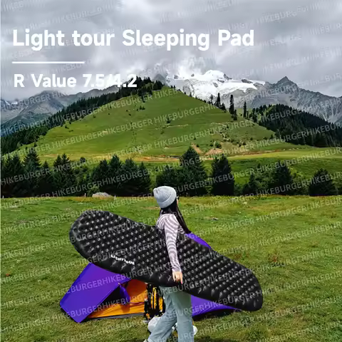 Light tour R Value 7.5/4.2 Outdoor Camping Sleeping Pad Portable Moisture-proof Pad Hiking Inflatabl