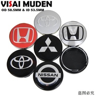 4PCS OD 58MM / ID 53MM Wheel Cap HONDA TOYOTA MITSUBISHI NISSAN Logo Emblem Wheel Center Hub Cap Rim
