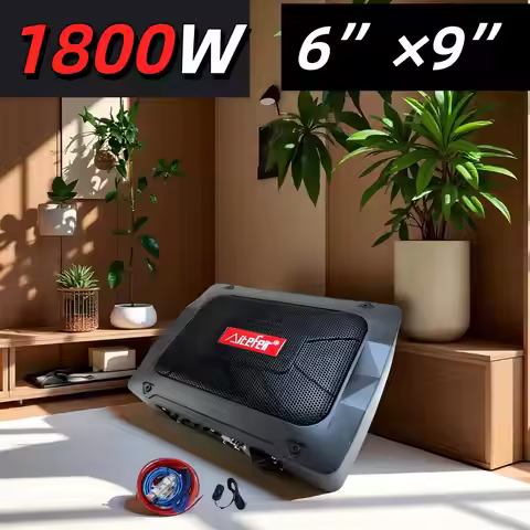 1800W Car Active Subwoofer 6"x9" Inch Aluminum Alloy Ultra-Thin Bass Speaker with Built-in Amplifier