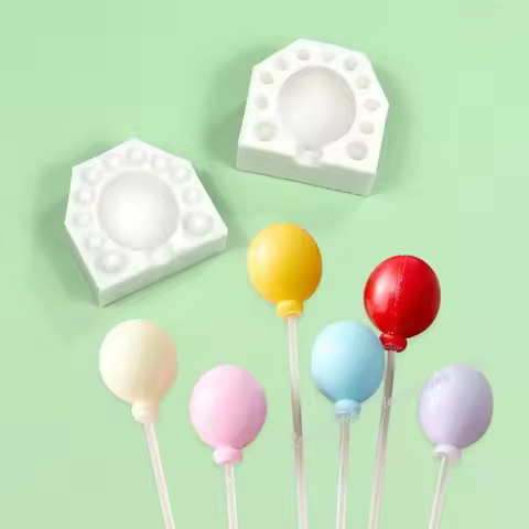 2pcs/set 3D Mini Balloon Silicone Molds Dubai Chocolate Mould DIY Fondant Clay Candle Molds Cake Dec