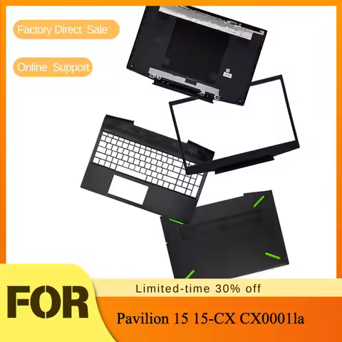 LCD Back Cover/Front Bezel/Hinges/Palmrest/Lower Bottom Case/Green For HP Pavilion 15 15-CX CX0001la