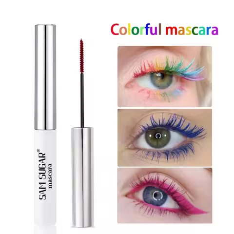 Colored Mascara Eyelashes, Purple Blue Red White Black Colorful Waterproof Mascara Charming Long Las