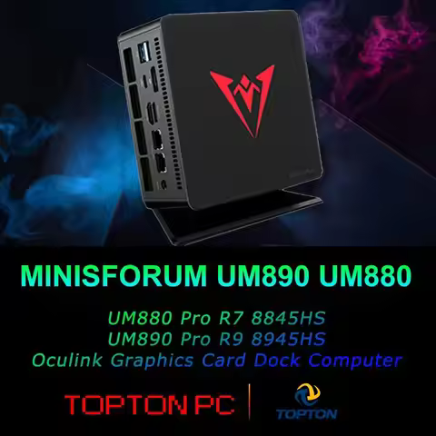 MINISFORUM UM890 UM880 Pro Mini PC Gamer AMD Ryzen 9 8945HS 7 8845HS 2*USB4 2*DDR5 2*2.5G Oculink Gr