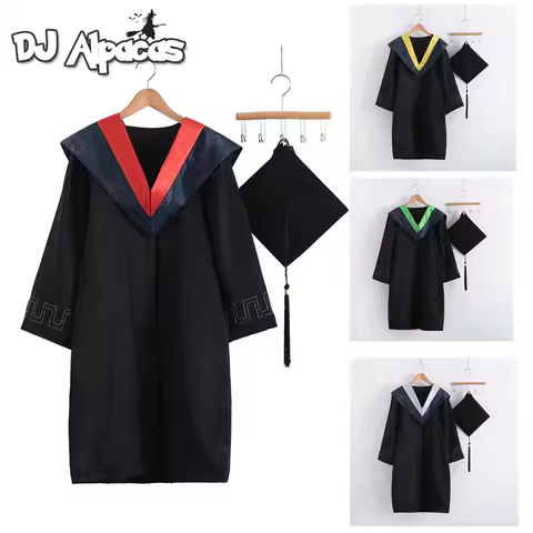 2021 Adult School Uniform Cosplay University Academic Graduation Gown Robe Mortarboard Cap School Gi