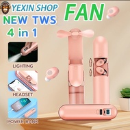 T64 TWS 4 in 1 Multi-Function F7 True Wireless Bluetooth Earphone with Touch Fan Flashlight 1500mAh 