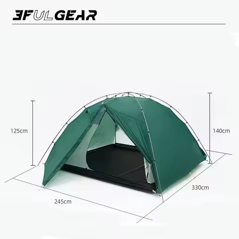 3F 2024 New Arrival TAICHI 3 Three Person No-See-Um 3 Season/4 Season Camping 15D Silnylon Tent