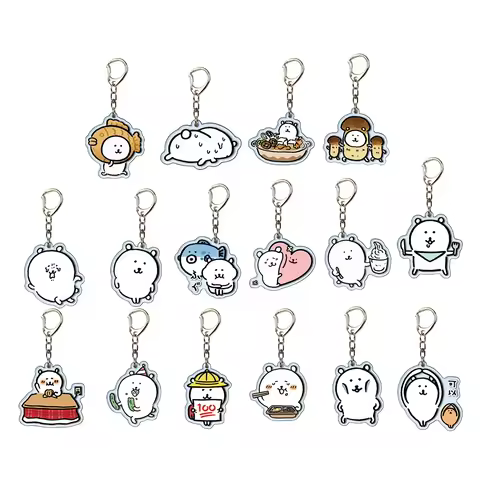 Cute JOKE BEAR AND FRIENDS Expression Acrylic Keychain Student Small Gift Decoration Creative Fun Sm