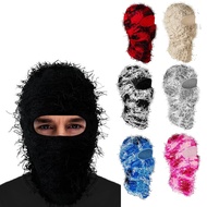 Distressed Balaclava Ski Mask, Shiesty Yeat Airsoft Custom Camo Knitted Face Mask for Men/Women