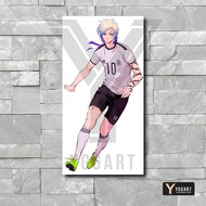 Hiasan Dinding Anime Bluelock Michael Kaiser Poster Kayu ukuran 10 x 20