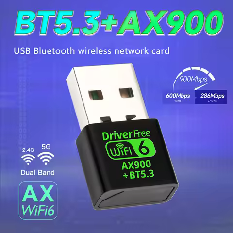 AX900 WiFi 6 USB Bluetooth 5.3 Adapter 2in1 Dongle Dual Band 2.4G&5GHz USB WiFi Network Wireless Wla
