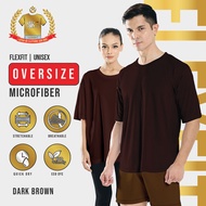 888co FlexFit Microfiber T shirt Oversize Baju Jersey Oversize Lelaki Perempuan Dark Brown