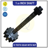 12 Teeth Pinion Gear With Shafting 1 1/8 Inch For 1 Bagger Concrete Mixer