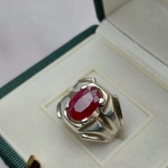 Natural Oval Ruby Mens Ruby Ring Sterling Silver 925 Handmade Ring Yaqoot Yaqut